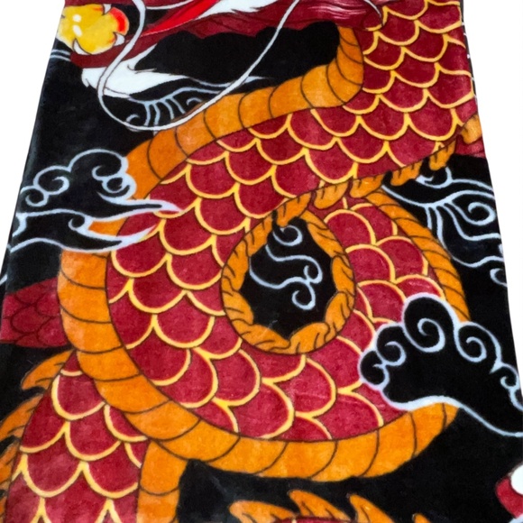 Vintage Men's Japanese Robe Dragons Smoking Robe Hollywood Thick Plush Heavy - Picture 4 of 12